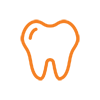 orange icon of a single tooth
