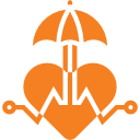 icon of an umbrella over a heart