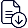 black icon representing downloading a resource