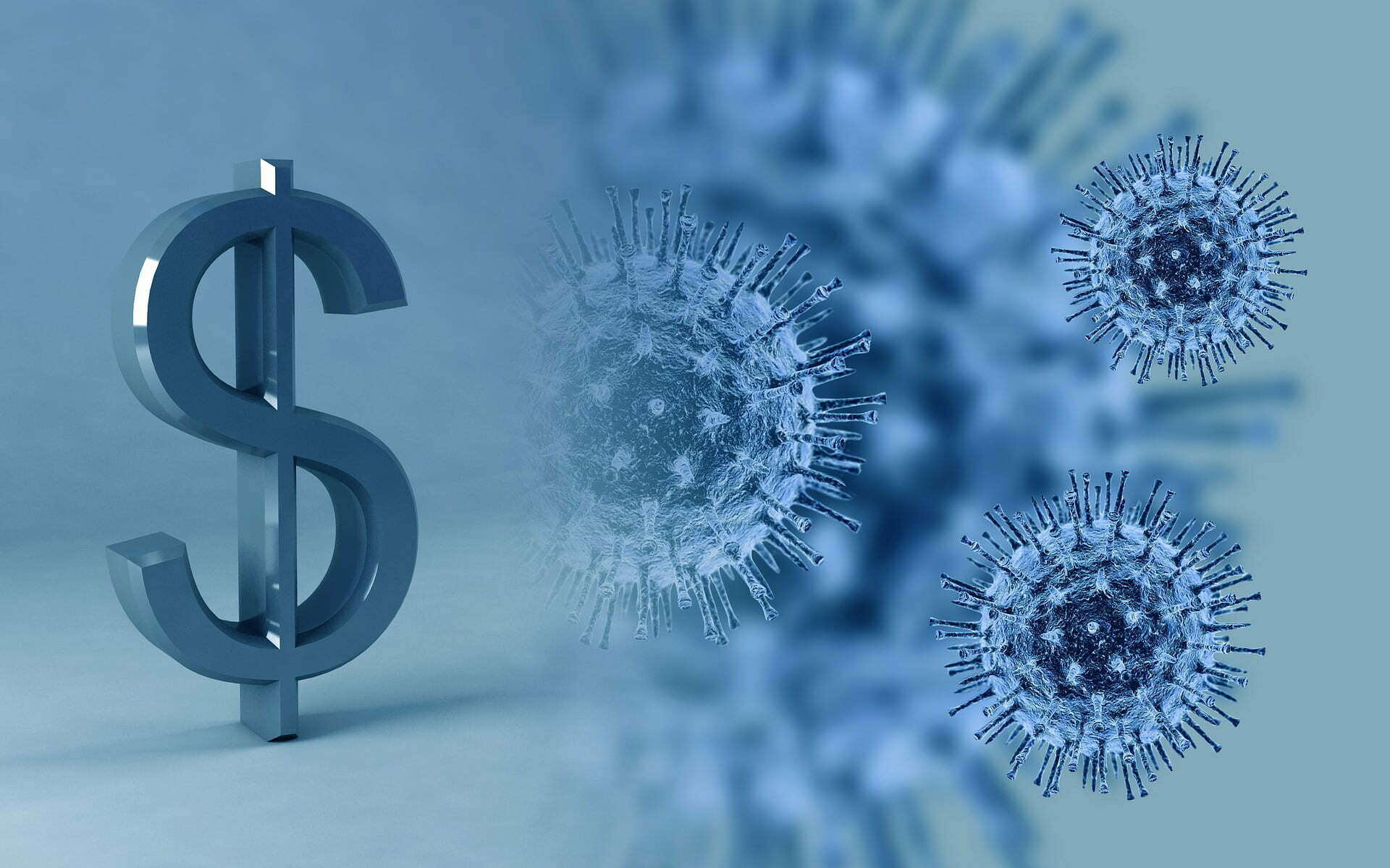 A graphic showing a dollar sign beside some COVID-19 viruses representing that HCi will give back after the pandemic » HCi