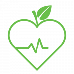 green icon of an apple with a heart monitor line » HCi