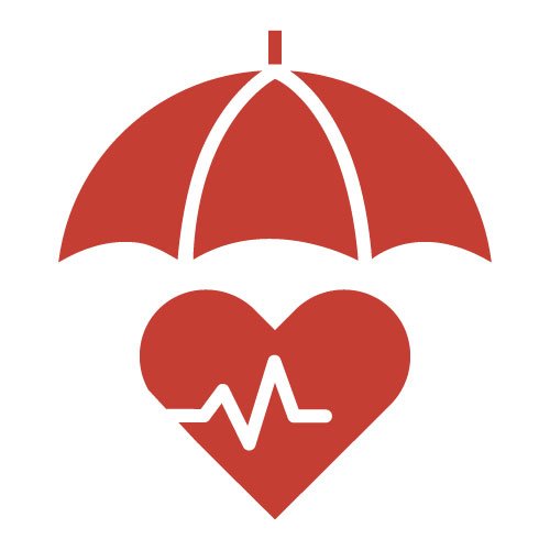 icon of an umbrella over a heart for HCi healthy extras cover