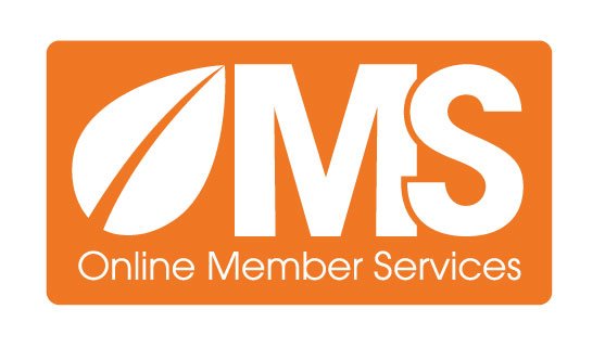 HCi OMS (Online Member Services) logo on an orange background