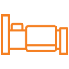 Orange icon with the outline of a hospital bed to represent HCi hospital accommodation cover » HCi