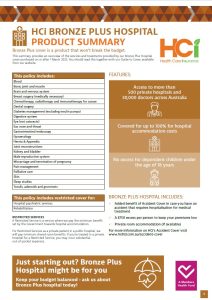 Image of the HCi Bronze Plus product summary guide