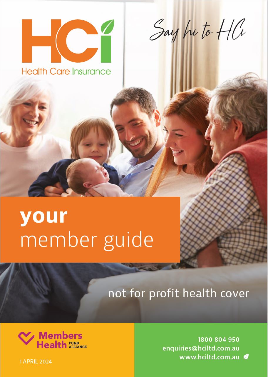 Front cover of the HCi guide to cover (April 2024 edition) - peace of mind when you need it most » HCi